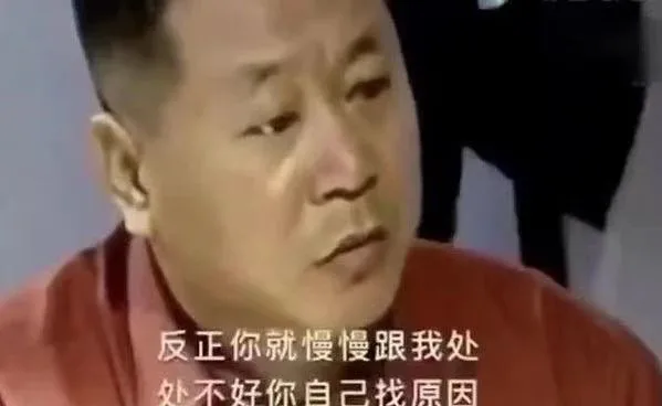 电视剧截图中范德彪面带严肃表情说话,画面下方字幕显示台词'反正你就慢慢跟我处,处不好你自己找原因'。