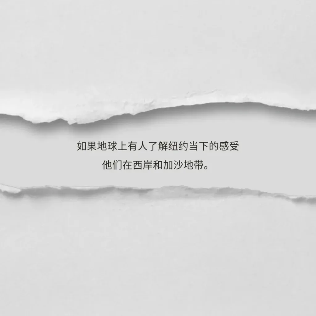 撕裂纸张纹理背景上的诗句:如果地球上有人了解纽约当下的感受,他们在西岸和加沙地带。